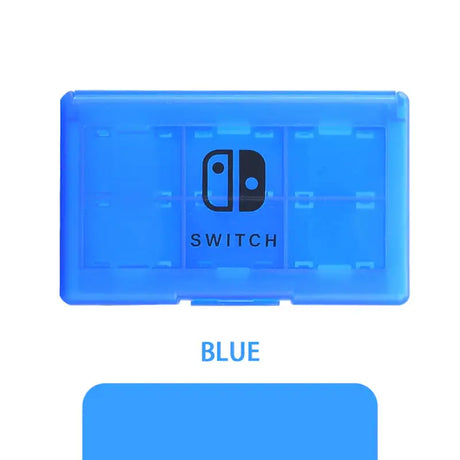 a blue nintendo switch case with the nintendo logo on it