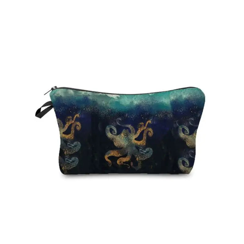 a large cosmetic bag with a mermaid design