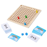 a wooden game set with a rainbow and rainbows