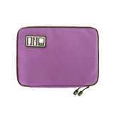 a purple laptop case with a black zipper