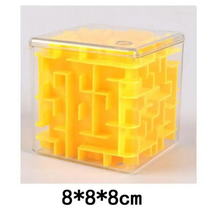 a yellow cube with a white background