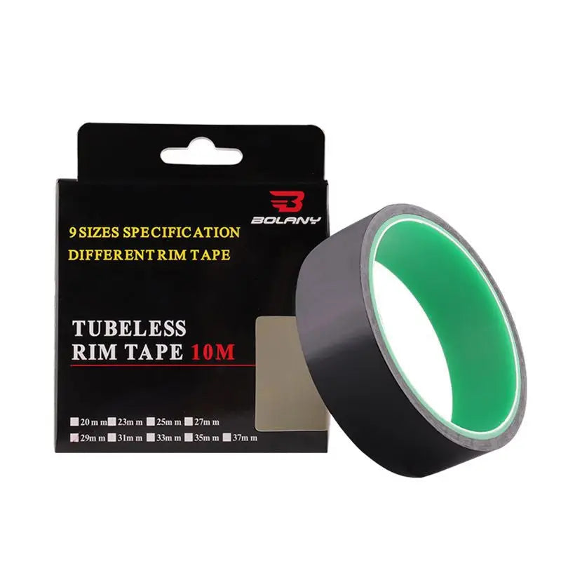 a green tape with a black edge