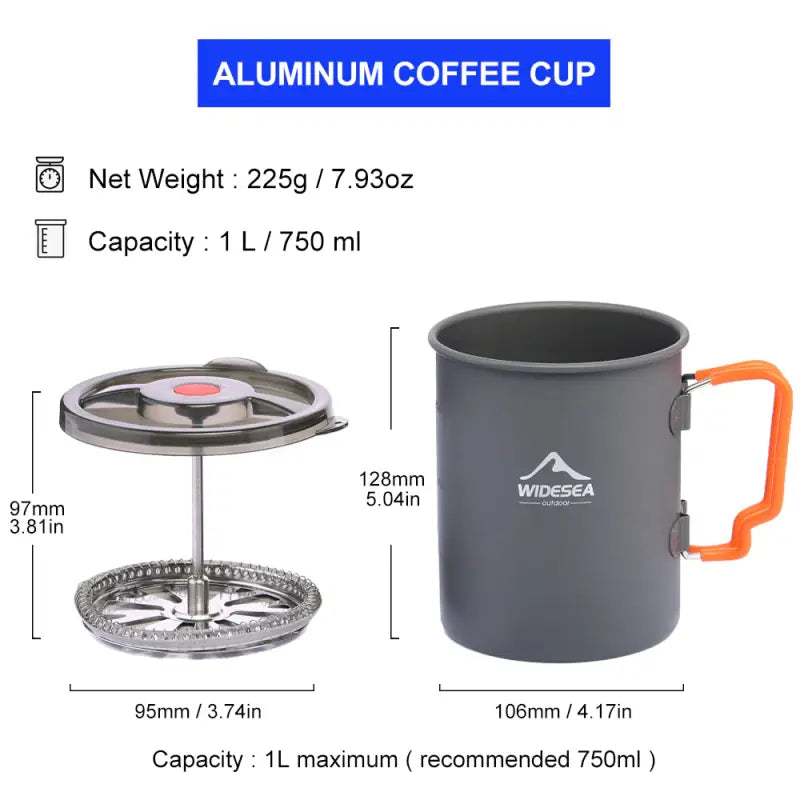 aluminium coffee cup with lid