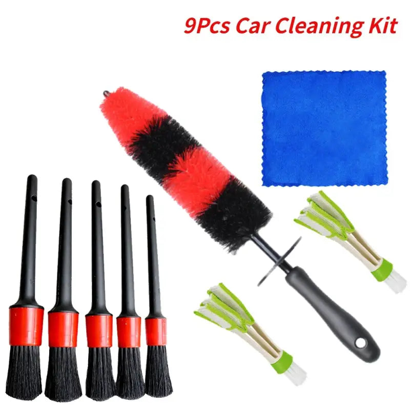 9pcs car cleaning brush kit