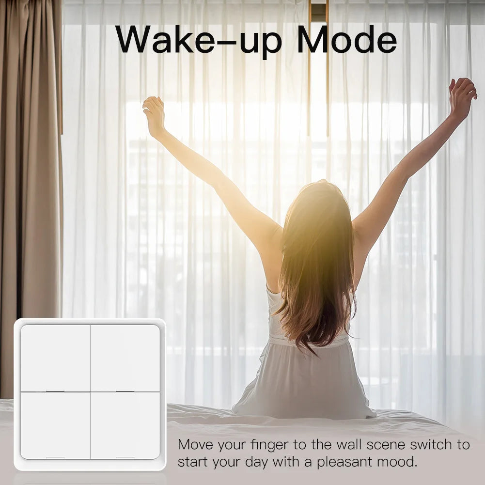 Tuya ZigBee Wireless 4-Panel 12 Light Switch & Scene Controller - WiFi Automation Control via SmartLife Google Alexa Apps