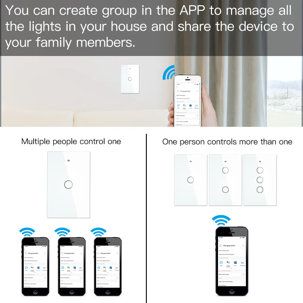 Tuya ZigBee Touch Smart Light Switch - WiFi Scene Control via SmartLife Google Alexa Apps