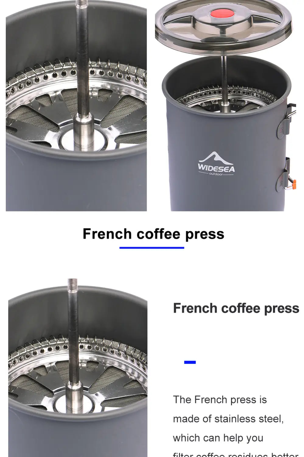Camping-Kaffeekanne mit French Press – perfektes Kochgeschirr für