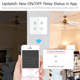 Tuya Smart Ceiling Fan Light Control Switch & Remote - WiFi RF Fan Speed Control via SmartLife Google Alexa Apps