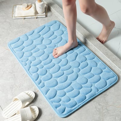 Rutschfeste Fußmatte mit Kopfsteinpflaster-Prägung für Badezimmer und Zuhause