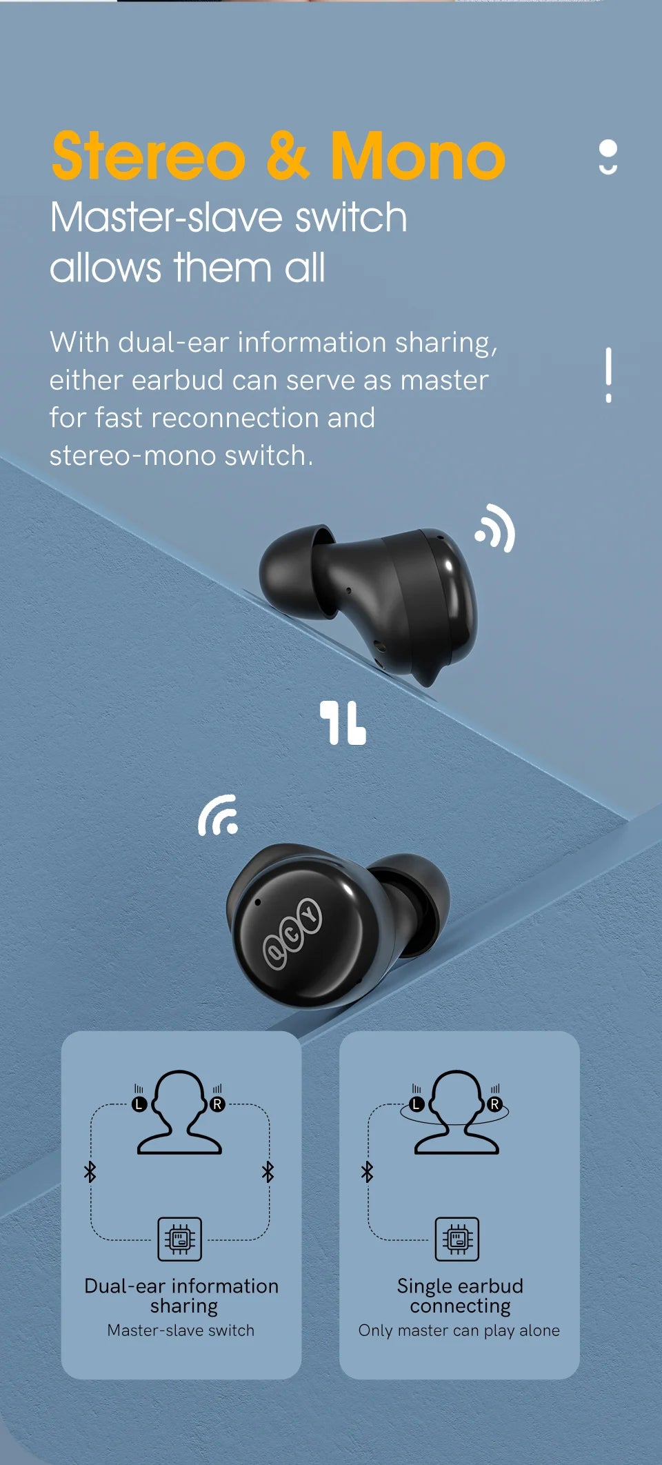 QCY T17 Wireless Earphones Bluetooth 5.3 Earphones - 26H TWS Noise Cancelling HiFi Stereo Dynamic Earpods Earbuds Headphones