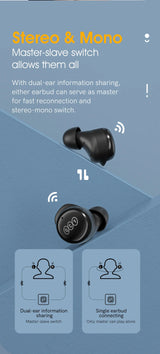 QCY T17 Wireless Earphones Bluetooth 5.3 Earphones - 26H TWS Noise Cancelling HiFi Stereo Dynamic Earpods Earbuds Headphones