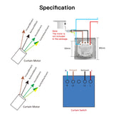 Tuya Smart Curtain Control Switch for Motorized Curtains and Roller Blinds - WiFi Control via SmartLife Google Alexa Apps