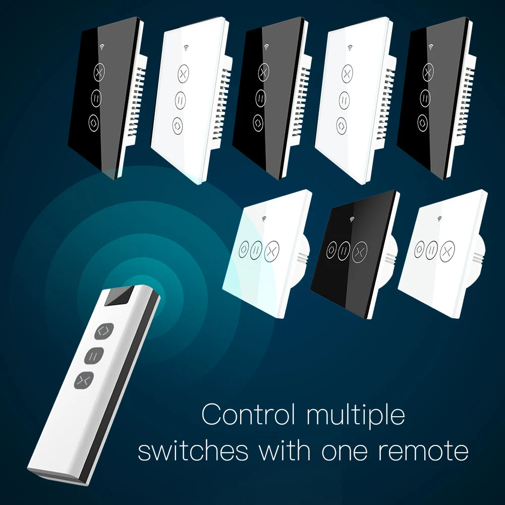 Tuya Smart Touch Curtain Roller Blind & Stutter Control Switch - WiFi Control via SmartLife Google Alexa Apps