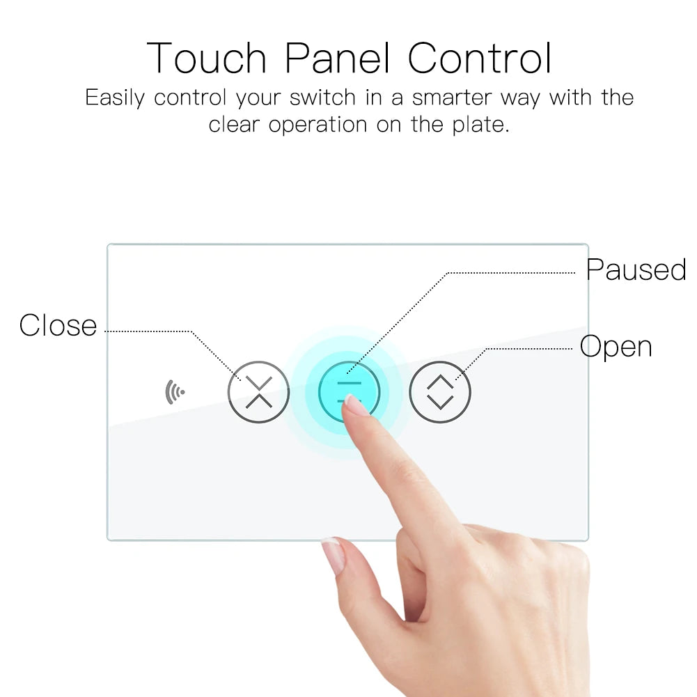 Tuya Smart Touch Curtain Roller Blind & Stutter Control Switch - WiFi Control via SmartLife Google Alexa Apps