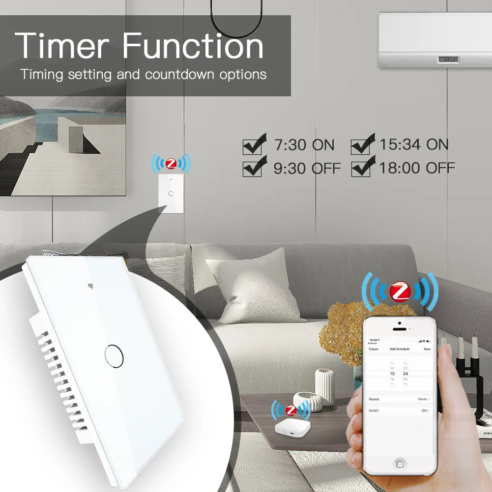 Tuya ZigBee Touch Smart Light Switch - WiFi Scene Control via SmartLife Google Alexa Apps