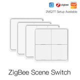 Tuya ZigBee Wireless 4-Panel 12 Light Switch & Scene Controller - WiFi Automation Control via SmartLife Google Alexa Apps