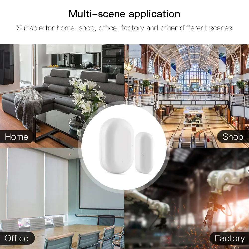 Tuya ZigBee Smart Window Door Gate Sensor - WiFi Security Detector Control via SmartLife Google Alexa Apps