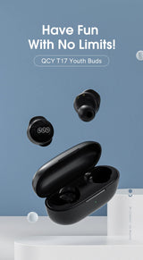 QCY T17 Wireless Earphones Bluetooth 5.3 Earphones - 26H TWS Noise Cancelling HiFi Stereo Dynamic Earpods Earbuds Headphones