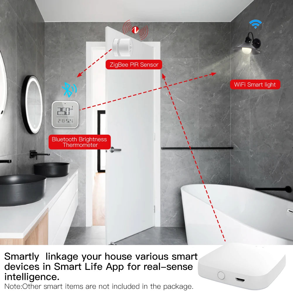 Tuya Zigbee Smart Multi-Mode Gateway - WiFi Bluetooth Mesh Hub Control via SmartLife Google Alexa Apps