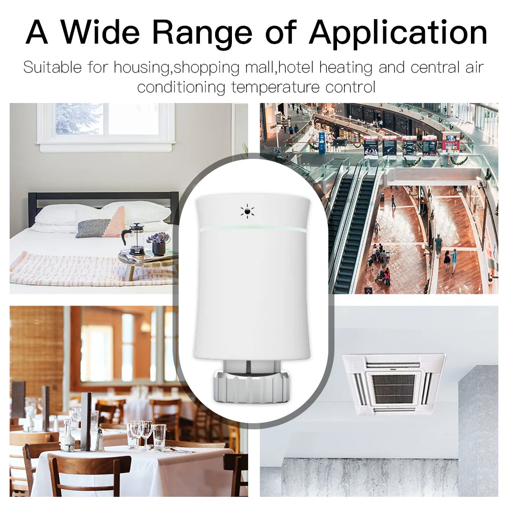 Tuya Zigbee Smart Radiator TRV Thermostat Actuator Valve Controller - WiFi Temperature Control via SmartLife Google Alexa Apps