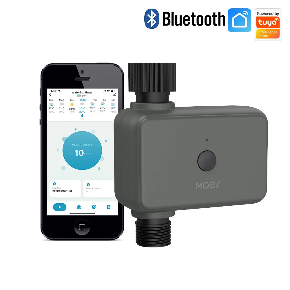 Tuya Smart Automatic Timed Irrigation Water Valve - WiFi Bluetooth Programmable Water Timer via SmartLife Google Alexa Apps