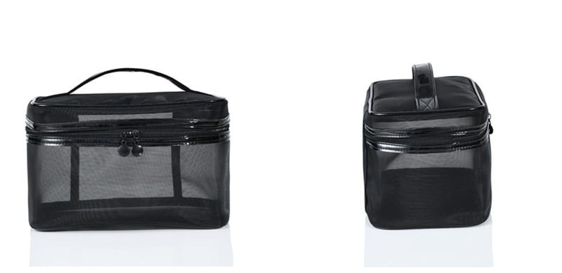 Tragbare Netz-Kosmetiktasche – transparentes Make-up-Etui für