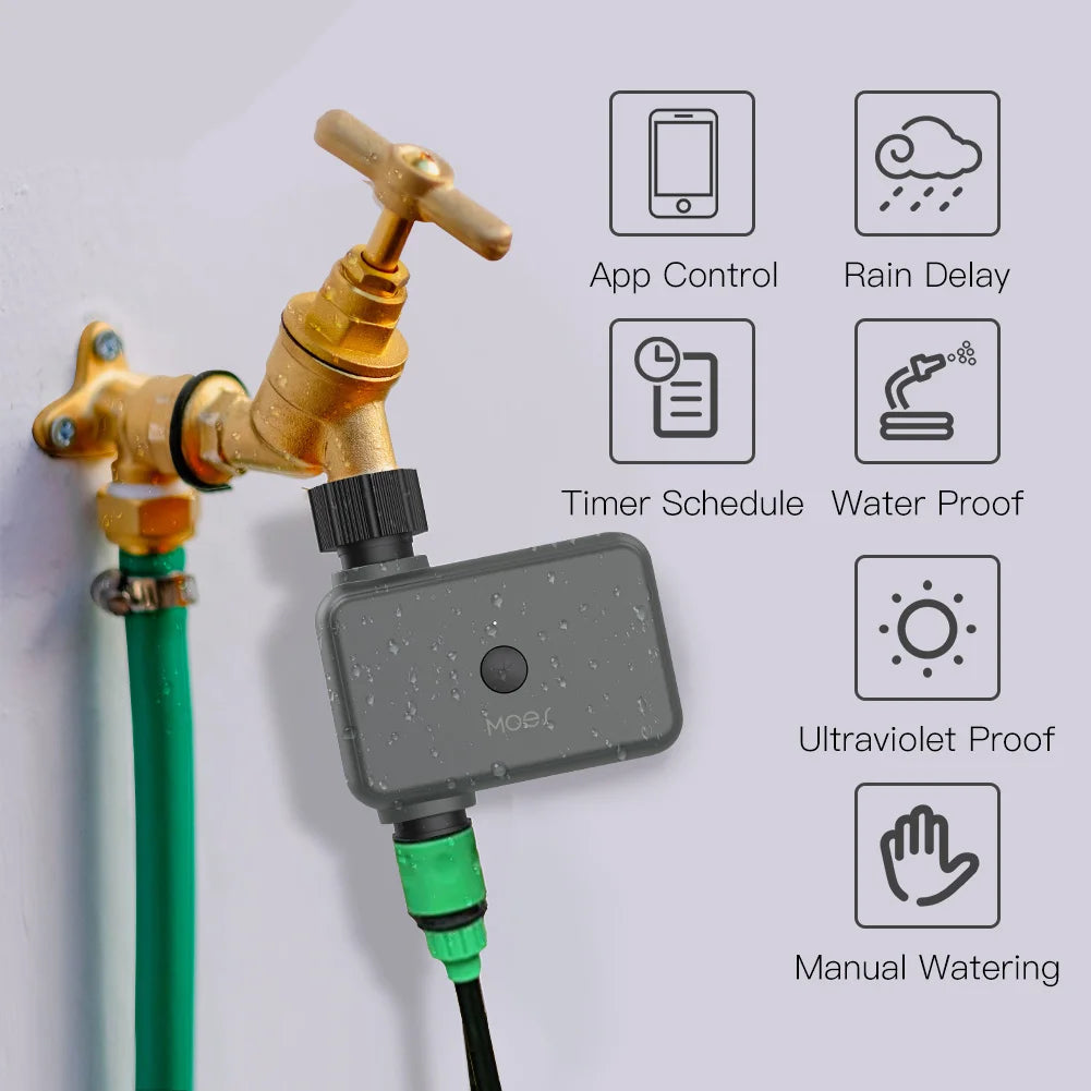 Tuya Smart Automatic Timed Irrigation Water Valve - WiFi Bluetooth Programmable Water Timer via SmartLife Google Alexa Apps