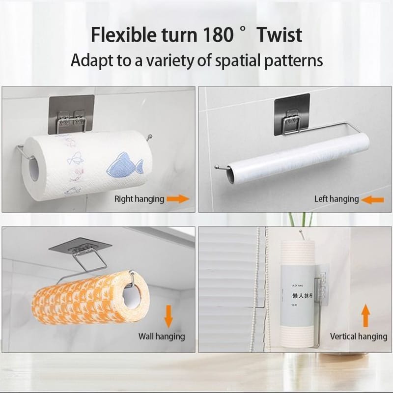 Dual Purpose Hanging Paper Towel Holder - Ideal for Bathroom