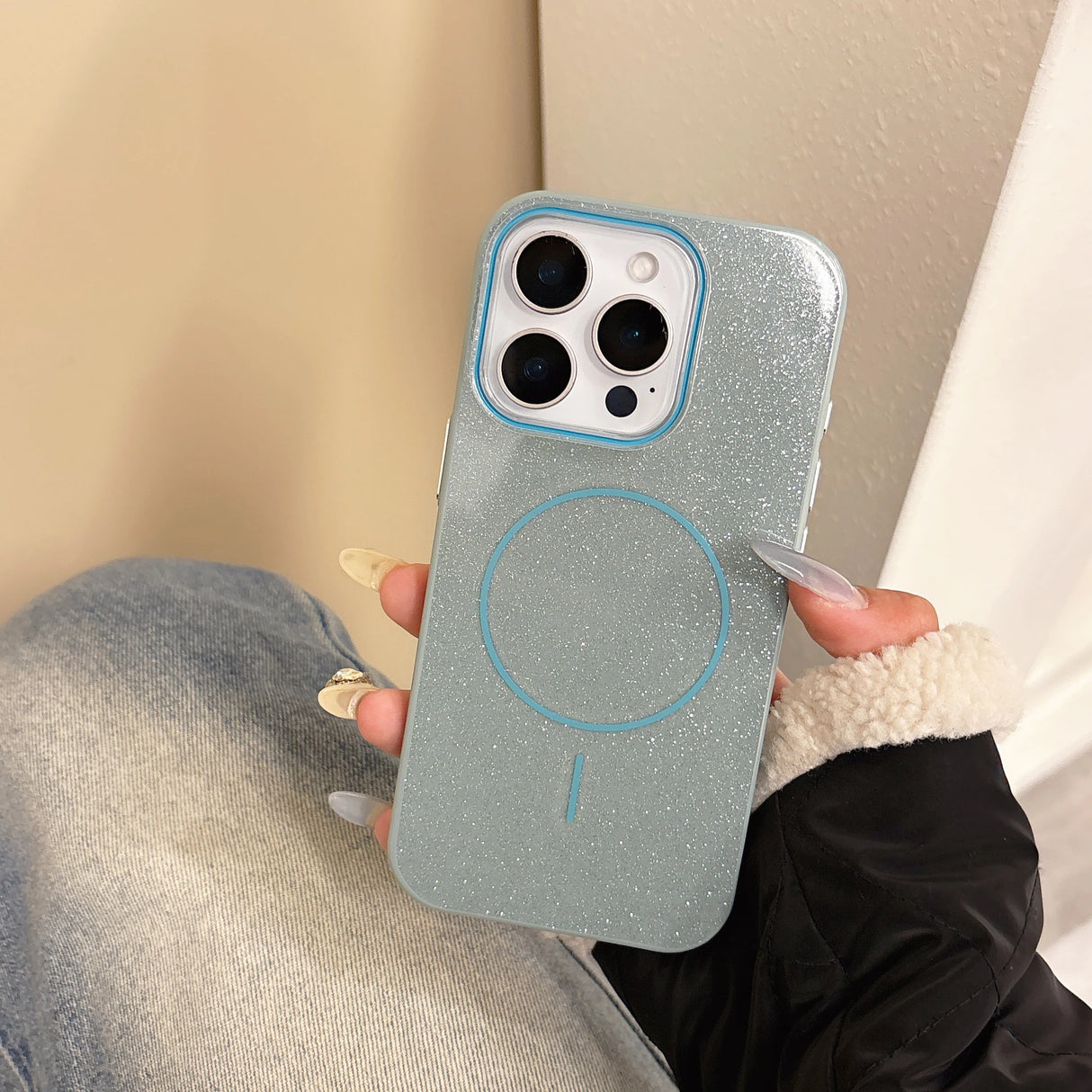 Glitter Wireless Charge Phone Case for iPhone
