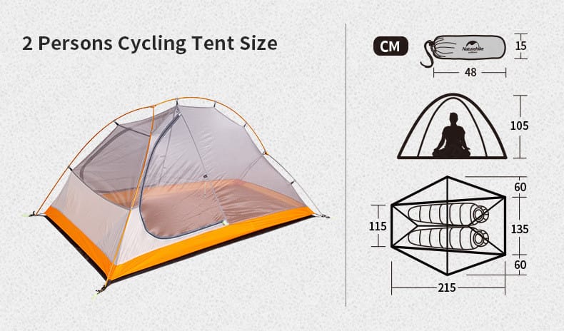 Zelt Ultraleicht Radfahren Camping Zelt 2 Personen Doppelschicht