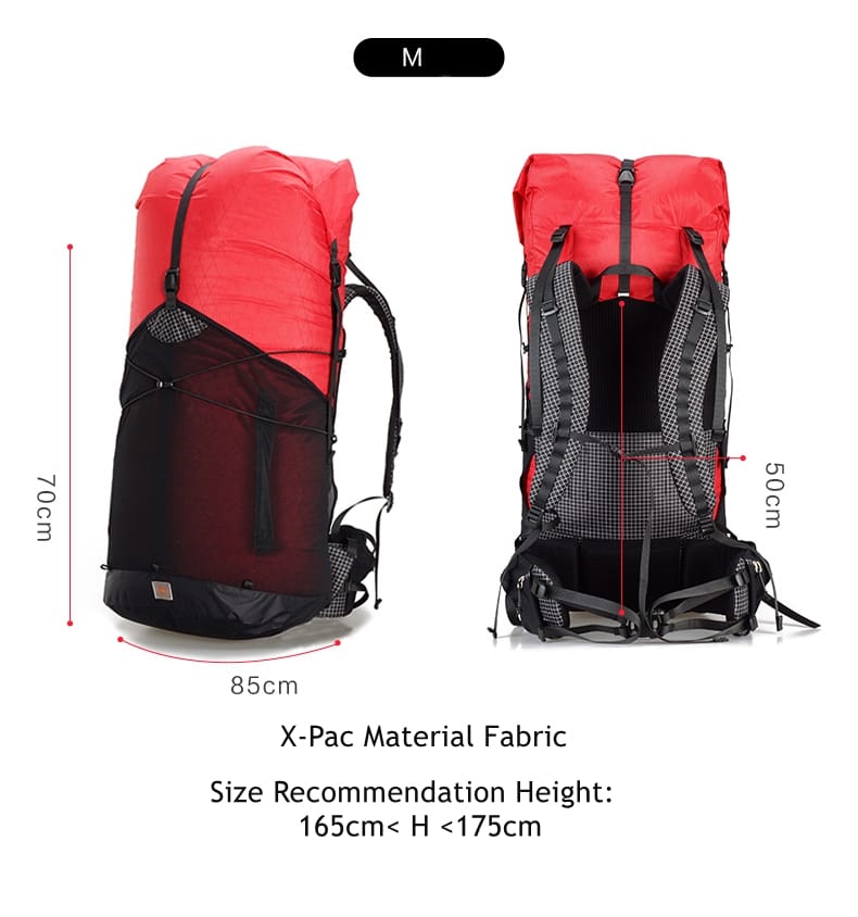 3F Ultraleichter Kletterrucksack – 55 l – Xpac langlebig