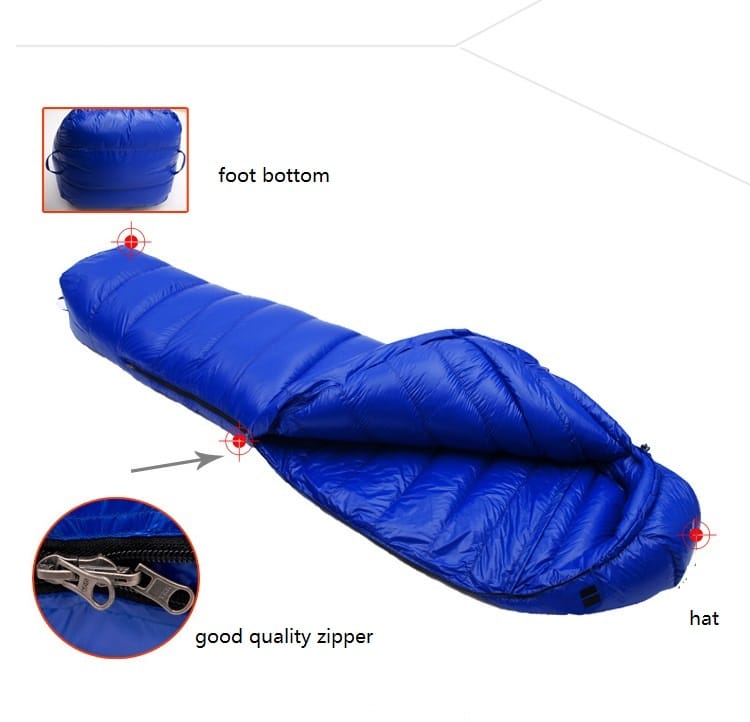 Leichter Daunenschlafsack für den ganzjährigen Camping-Winter