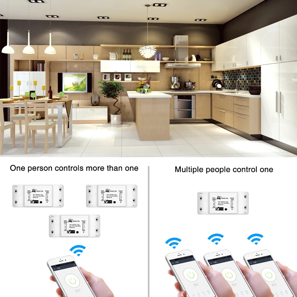 Smart Universal Circuit Breaker & Remote Switch - WiFi Control via SmartLife Google Alexa Apps