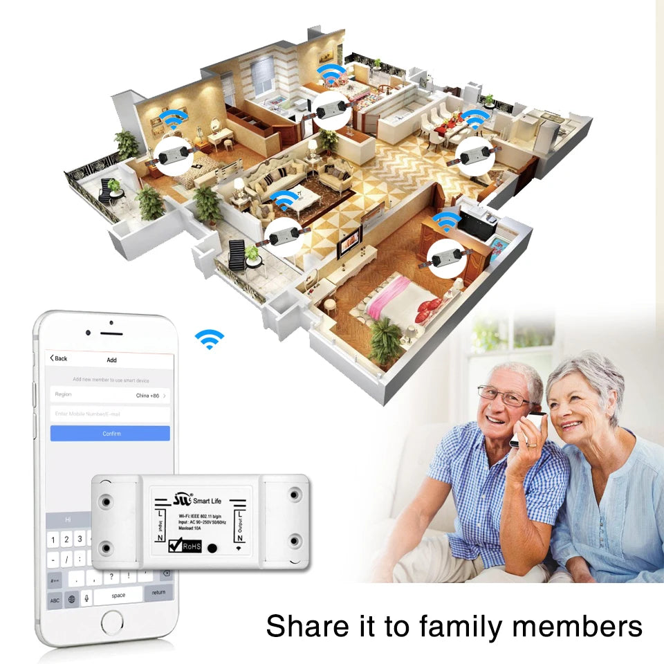 Smart Universal Circuit Breaker & Remote Switch - WiFi Control via SmartLife Google Alexa Apps