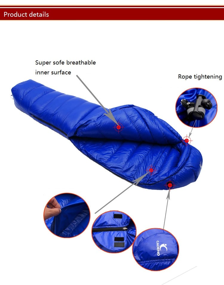 Leichter Daunenschlafsack für den ganzjährigen Camping-Winter