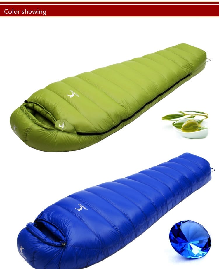 Leichter Daunenschlafsack für den ganzjährigen Camping-Winter