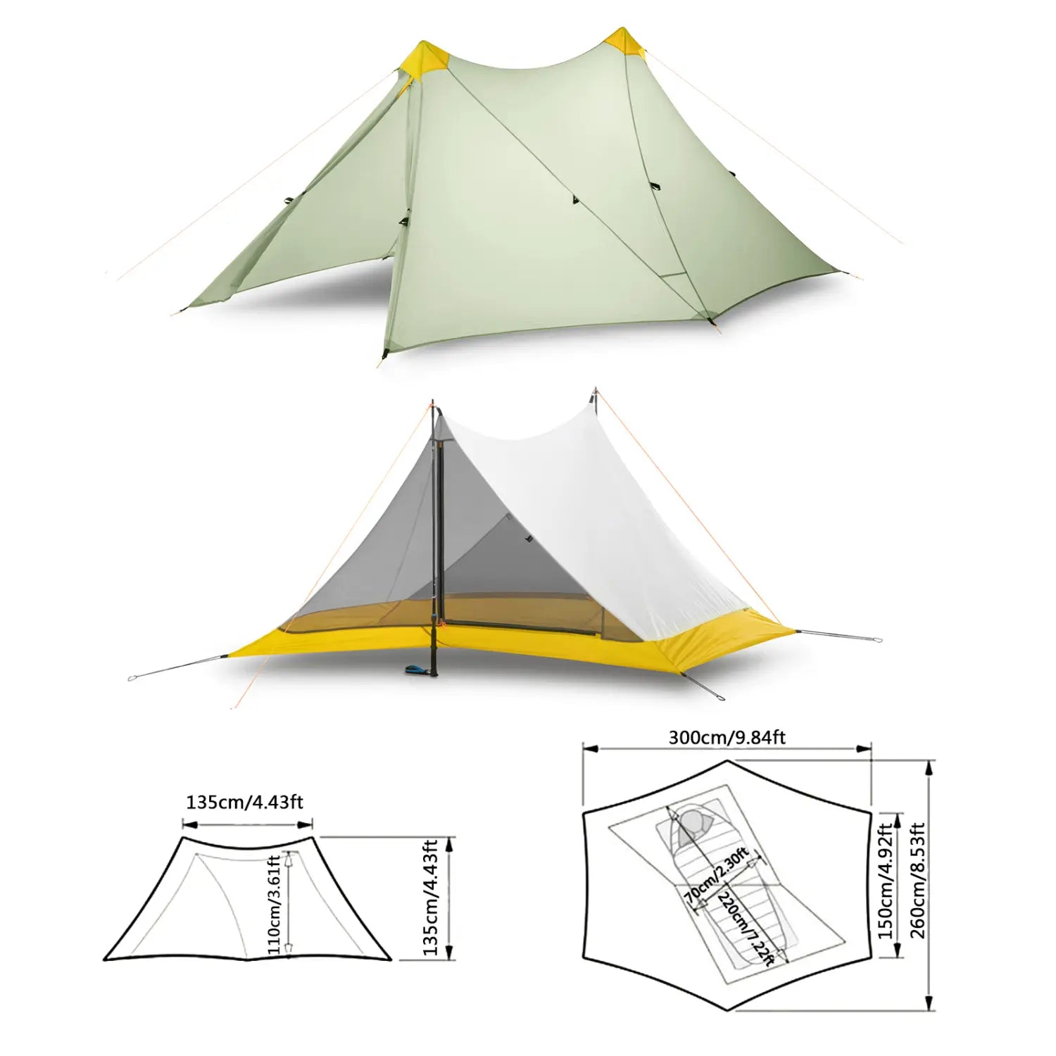 Ultraleichtes Campingzelt von UL – geräumig, langlebig und perfekt