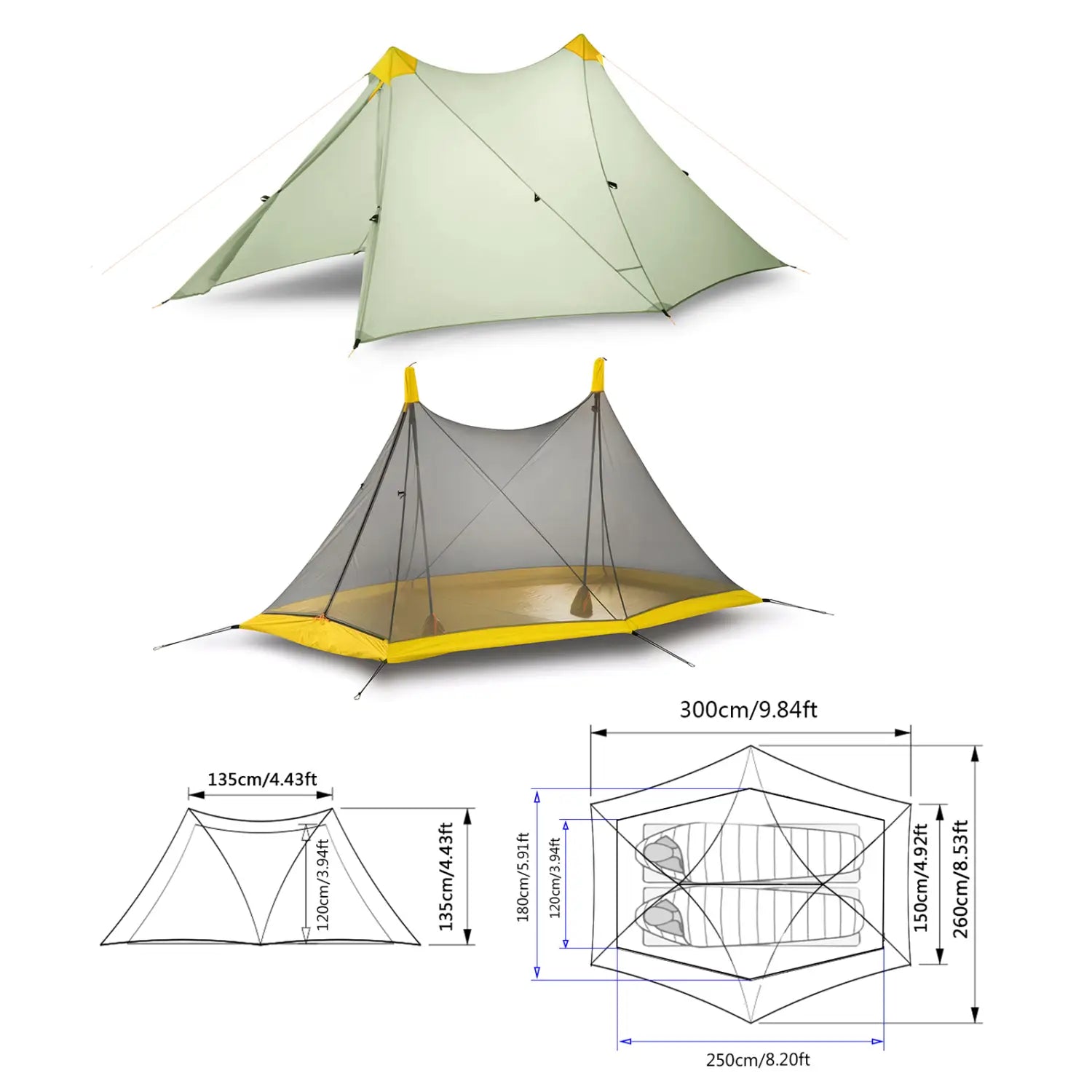 Ultraleichtes Campingzelt von UL – geräumig, langlebig und perfekt