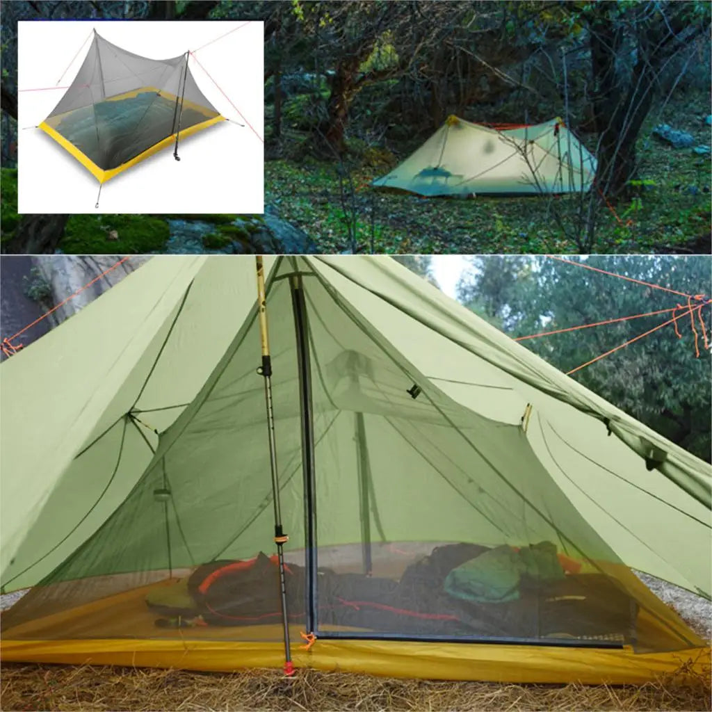 Ultraleichtes 4-Personen-Zelt mit zwei Stangen und 20D-Silikonbeschichtung