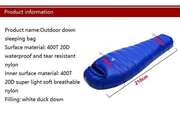 Leichter Daunenschlafsack für den ganzjährigen Camping-Winter