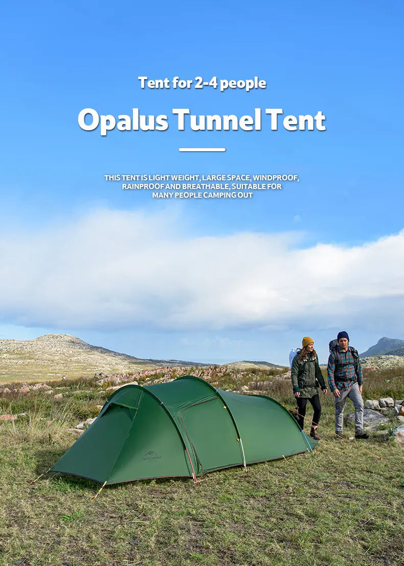 Fantastisches Opalus-Tunnel-Campingzelt für 2–4 Personen, ultraleicht, 4 Stück