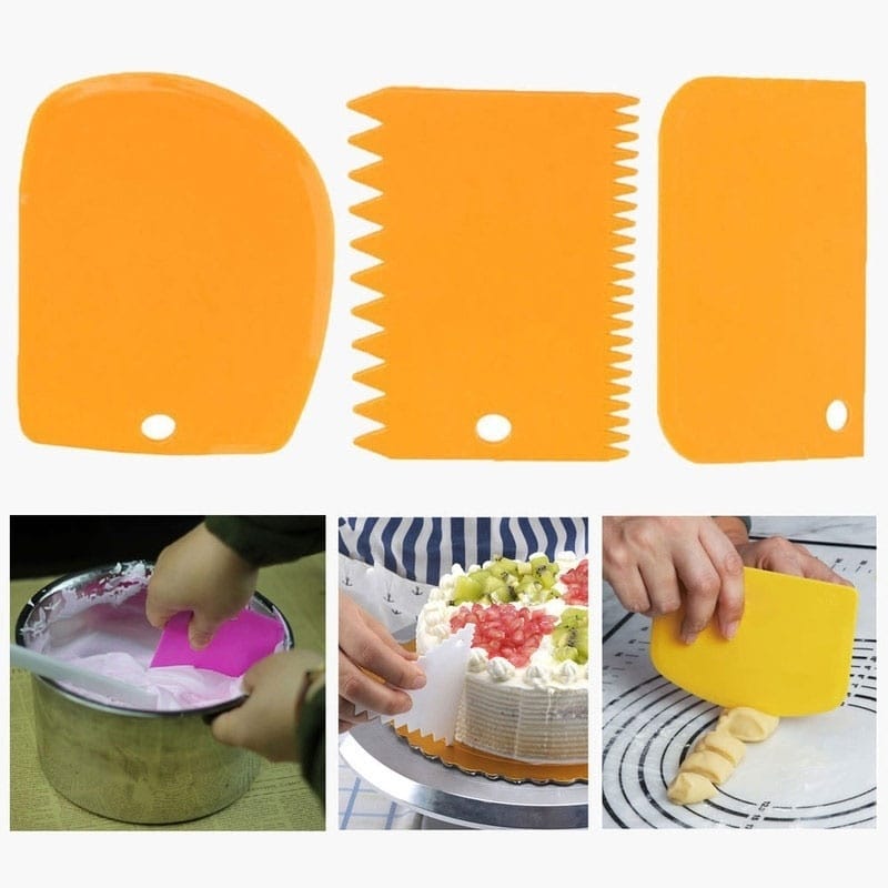 3-teiliges mehrfarbiges Backwerkzeug-Set – Teigschneider, Kuchen