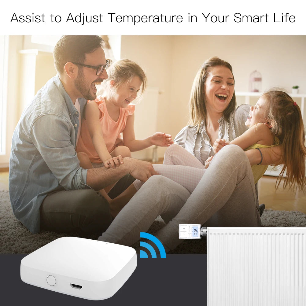 Tuya ZigBee Radiator Actuator Valve with LCD Display - WiFi Thermostat Temperature Control via SmartLife Google Alexa Apps