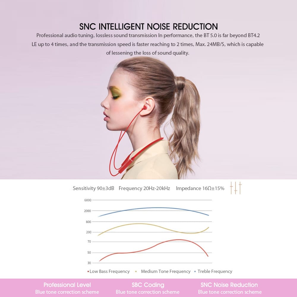 Drahtlose Bluetooth 5.0-Ohrhörer mit magnetischem Nackenbügel