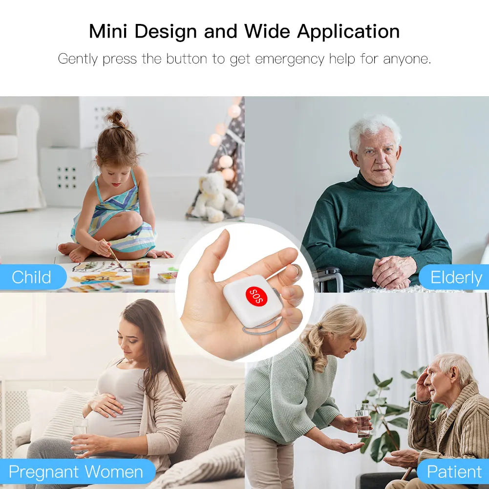 Tuya ZigBee Smart Personal SOS Button Sensor Alarm - WiFi Emergency Help Monitoring via SmartLife Google Alexa Apps