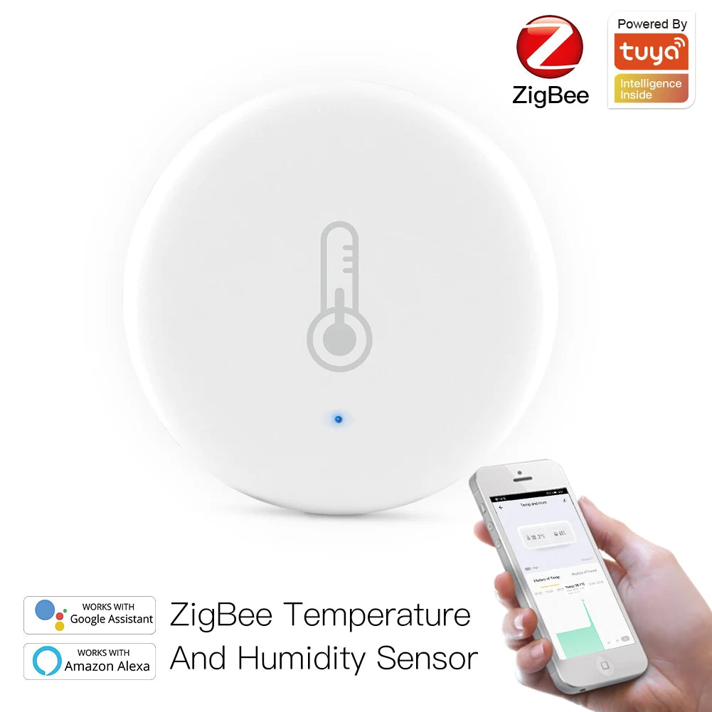 Tuya ZigBee Smart Temperature And Humidity Sensor - WiFi Monitor & Control via SmartLife Google Alexa Apps