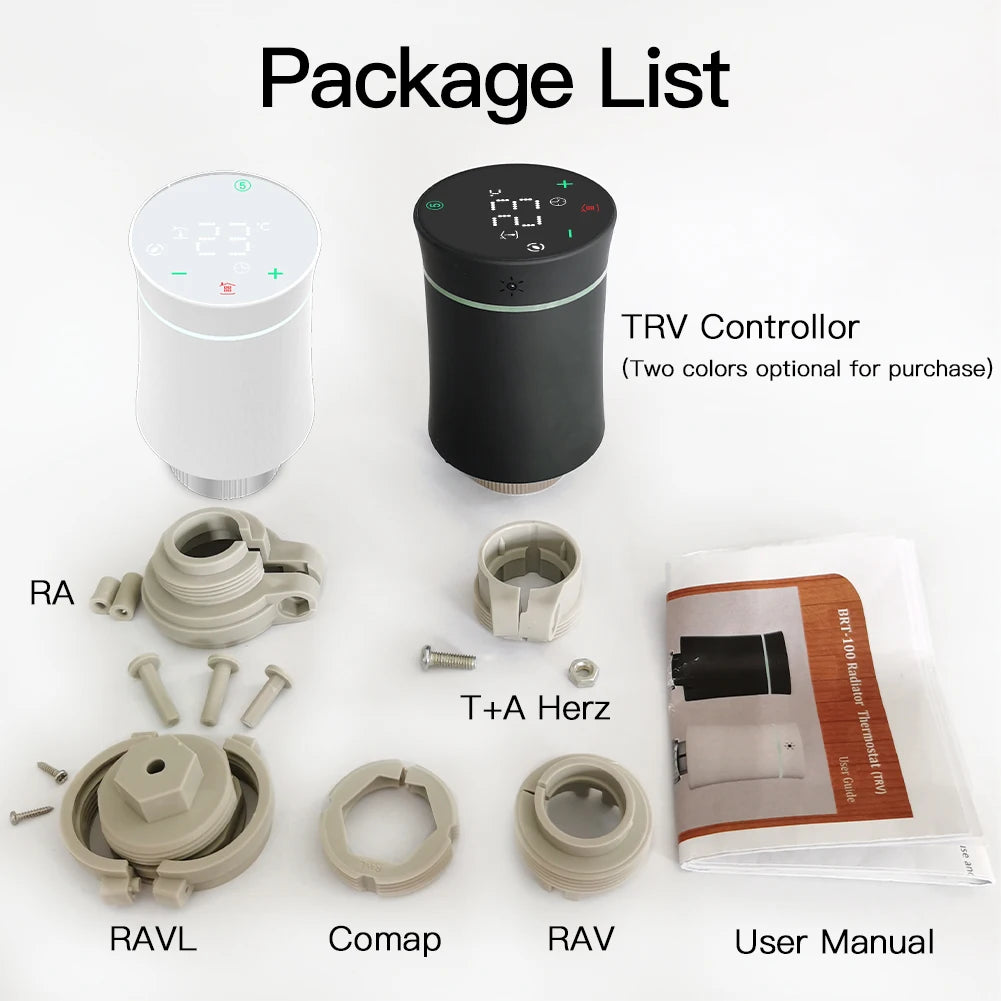 Tuya ZigBee Smart Radiator TRV Controller - WiFi Thermostat Actuator Termperature Control via SmartLife Google Alexa Apps