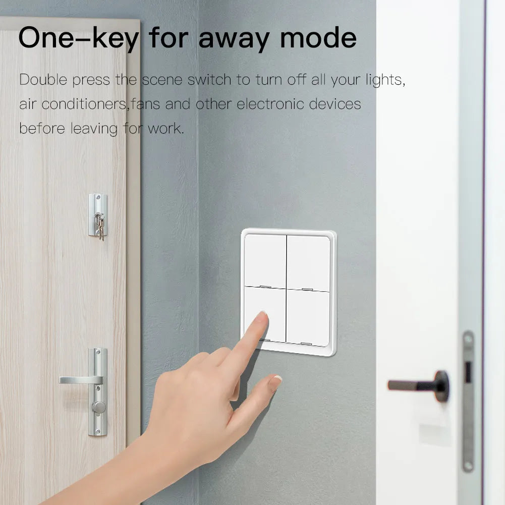 Tuya ZigBee Wireless 4-Panel 12 Light Switch & Scene Controller - WiFi Automation Control via SmartLife Google Alexa Apps