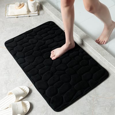 Rutschfeste Fußmatte mit Kopfsteinpflaster-Prägung für Badezimmer und Zuhause