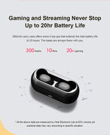 QCY T1C Wireless Bluetooth 5.0 Earphones - 20HR TWS Noise Cancelling HiFi Stereo Dynamic Earpods Earbuds Headphones